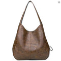 Amblot Coffee leather hobo bag