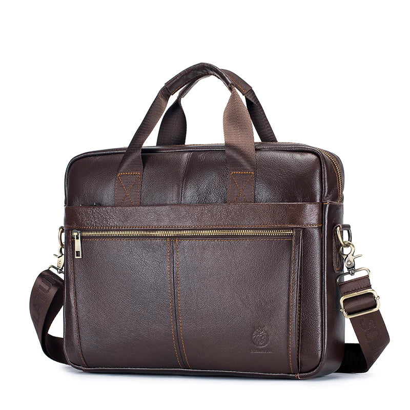 Amblot Coffee Leather laptop portfolio bag