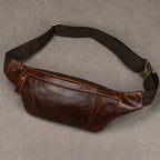 Amblot Coffee Men's leather chest bag