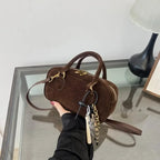 Amblot Coffee Mini corduroy purse with crossbody strap