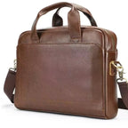 Amblot Coffee Modern leather briefcase with handle