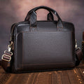 Amblot Coffee Professional leather laptop bag with handle