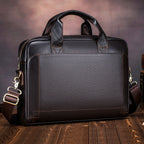 Amblot Coffee Professional leather laptop bag with handle