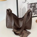 Amblot Coffee Shoulder leather tote bag