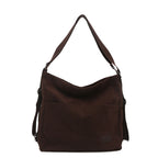 Amblot Coffee Simple corduroy tote bag with long straps