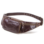 Amblot Coffee Simple leather belt bag