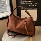 Amblot Coffee (Small) Spacious suede tote bag