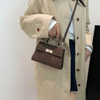 Amblot Coffee Structured suede purse