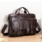 Amblot Coffee Vintage leather laptop briefcase