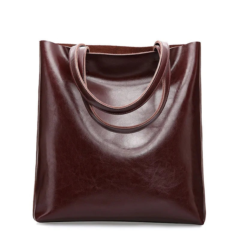 Amblot Coffee Vintage leather tote bag