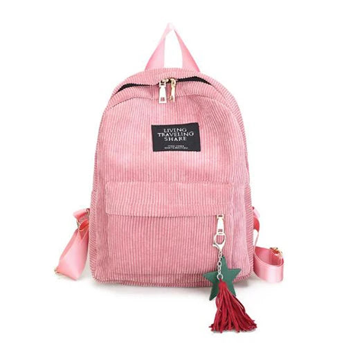 Amblot Colorful women corduroy backpack