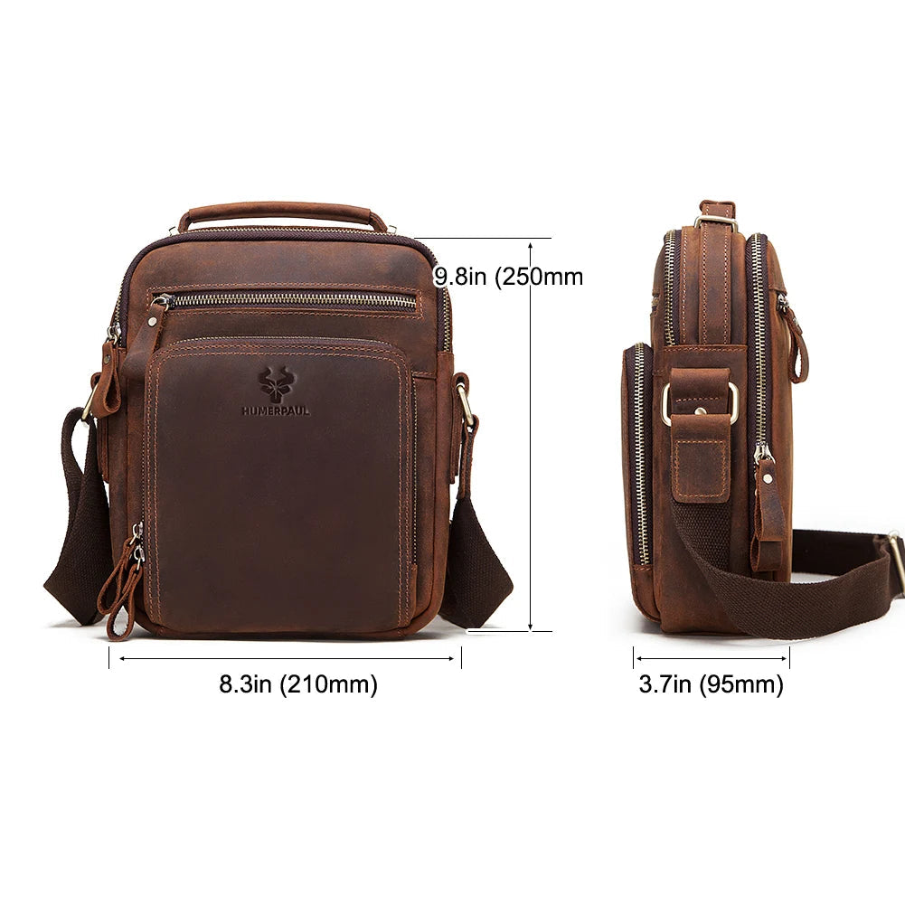 Amblot Compact leather crossbody satchel