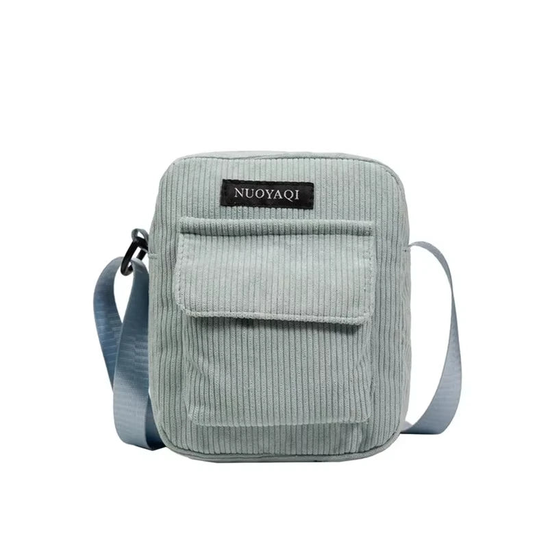 Amblot Corduroy crossbody handbag with front pocket