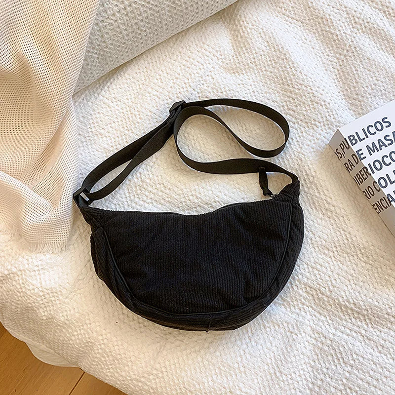 Amblot Corduroy handbag with adjustable shoulder strap