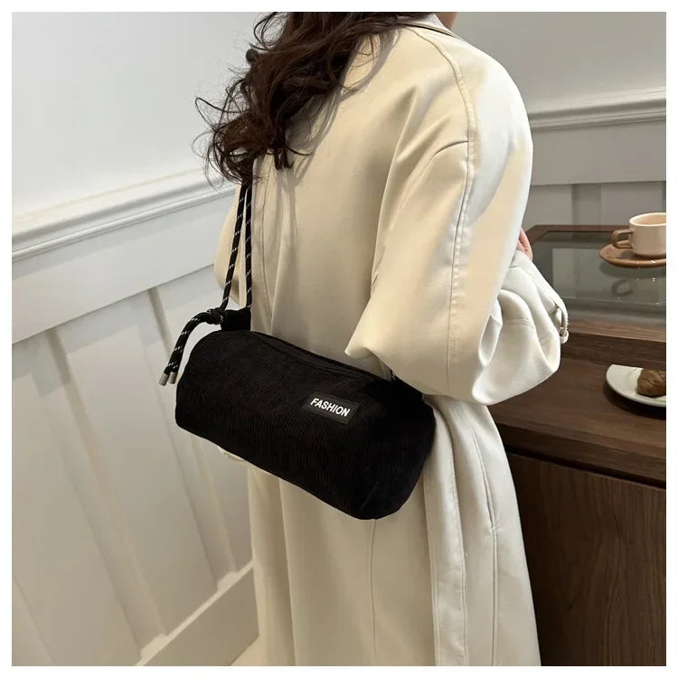 Amblot Corduroy handbag with slim strap