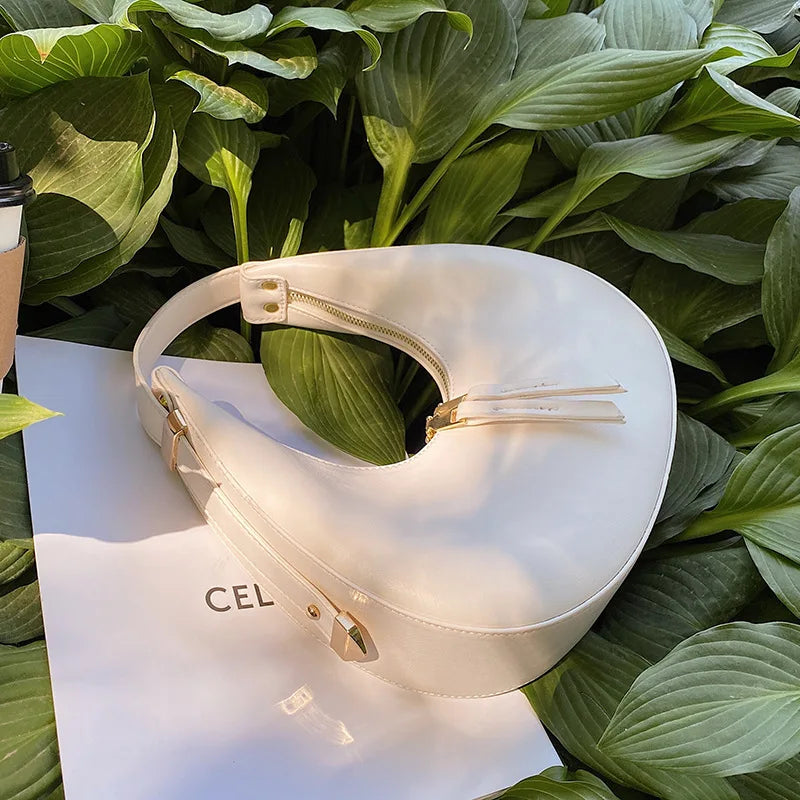 Amblot Crescent-shaped leather hobo bag