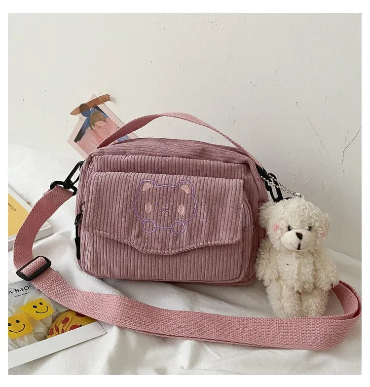 Amblot Cute corduroy crossbody bag