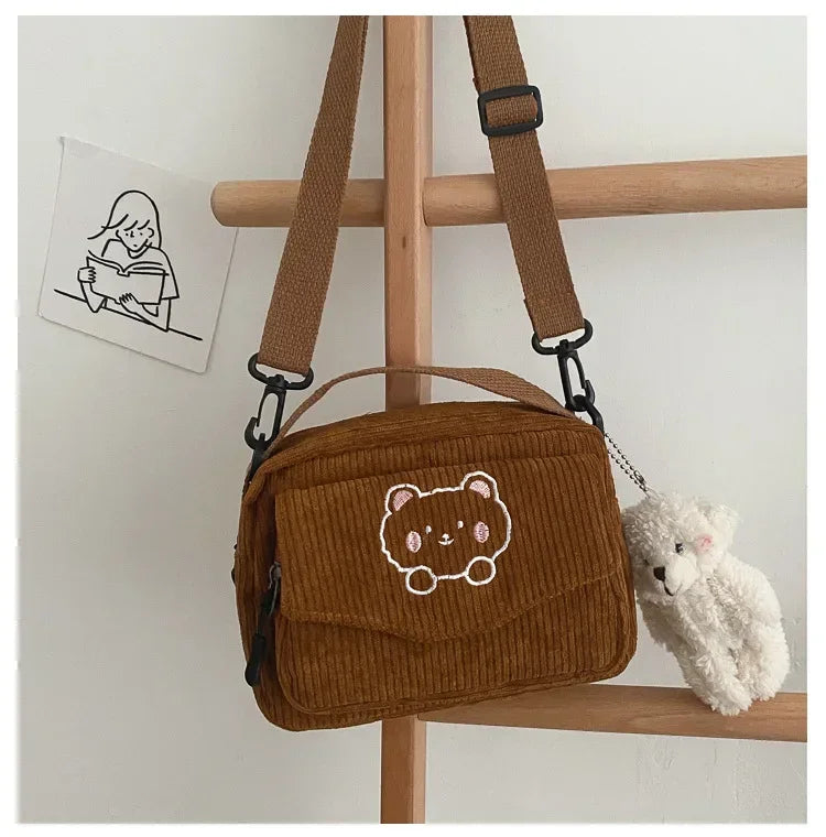 Amblot Cute corduroy crossbody bag