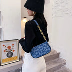 Amblot Cute mini denim clutch with chain