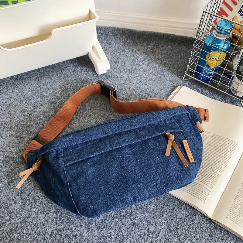 Amblot Dark Blue Large denim fanny pack