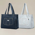 Amblot Dark blue Large denim tote bag with inner compartments
