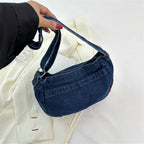 Amblot Dark Blue Modern streetwear denim clutch bag