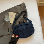 Amblot Dark Blue Soft denim clutch bag for women