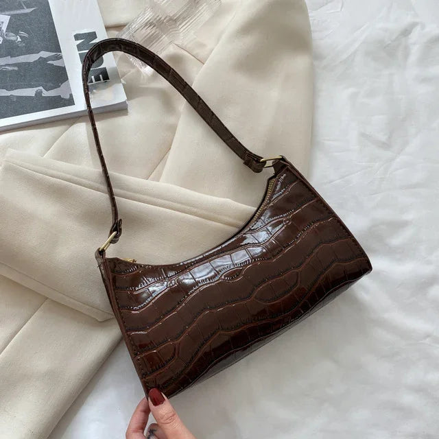 Amblot Dark Brown Chic leather shoulder bag