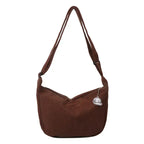 Amblot Dark Brown Corduroy handbag with adjustable shoulder strap