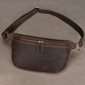Amblot Dark Brown Elegant men leather bum bag
