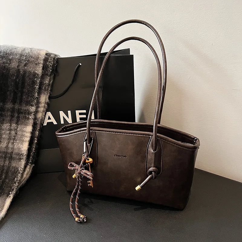 Amblot Dark Brown Everyday leather shoulder purse