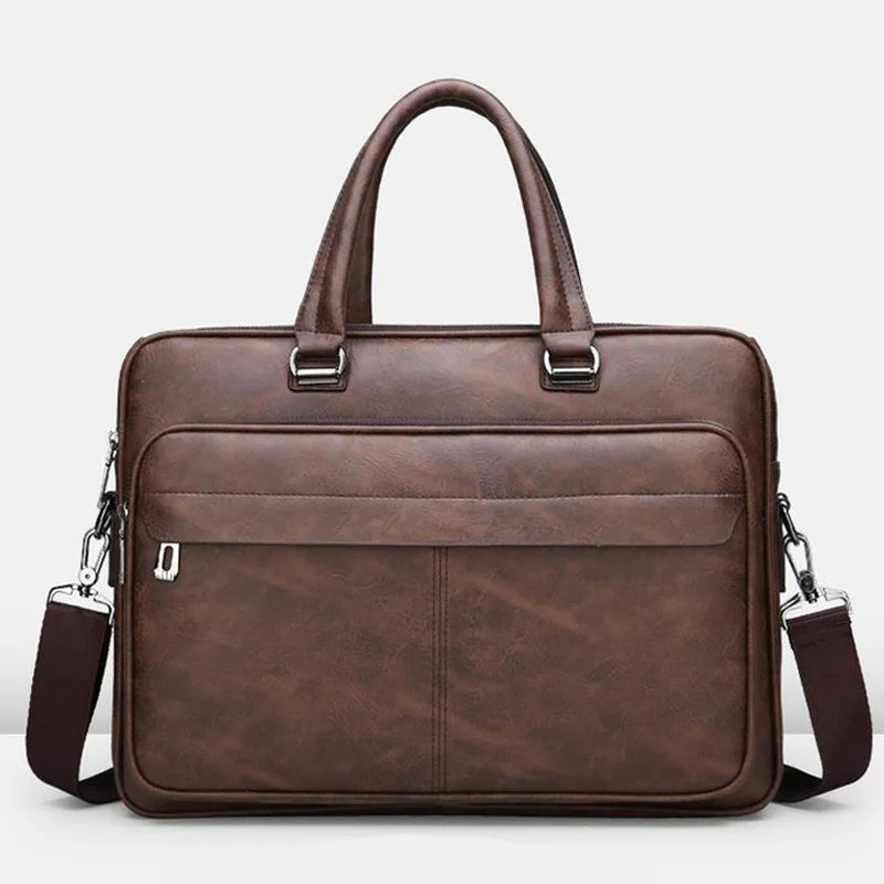 Amblot Dark Brown Leather business briefcase
