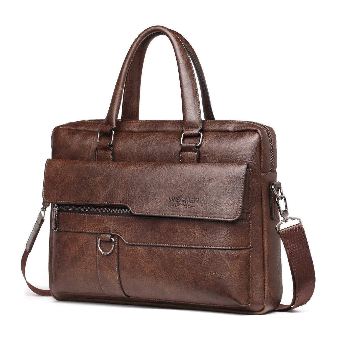 Amblot Dark Brown Leather laptop bag