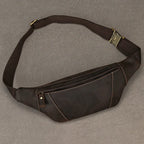 Amblot Dark brown Men's leather chest bag