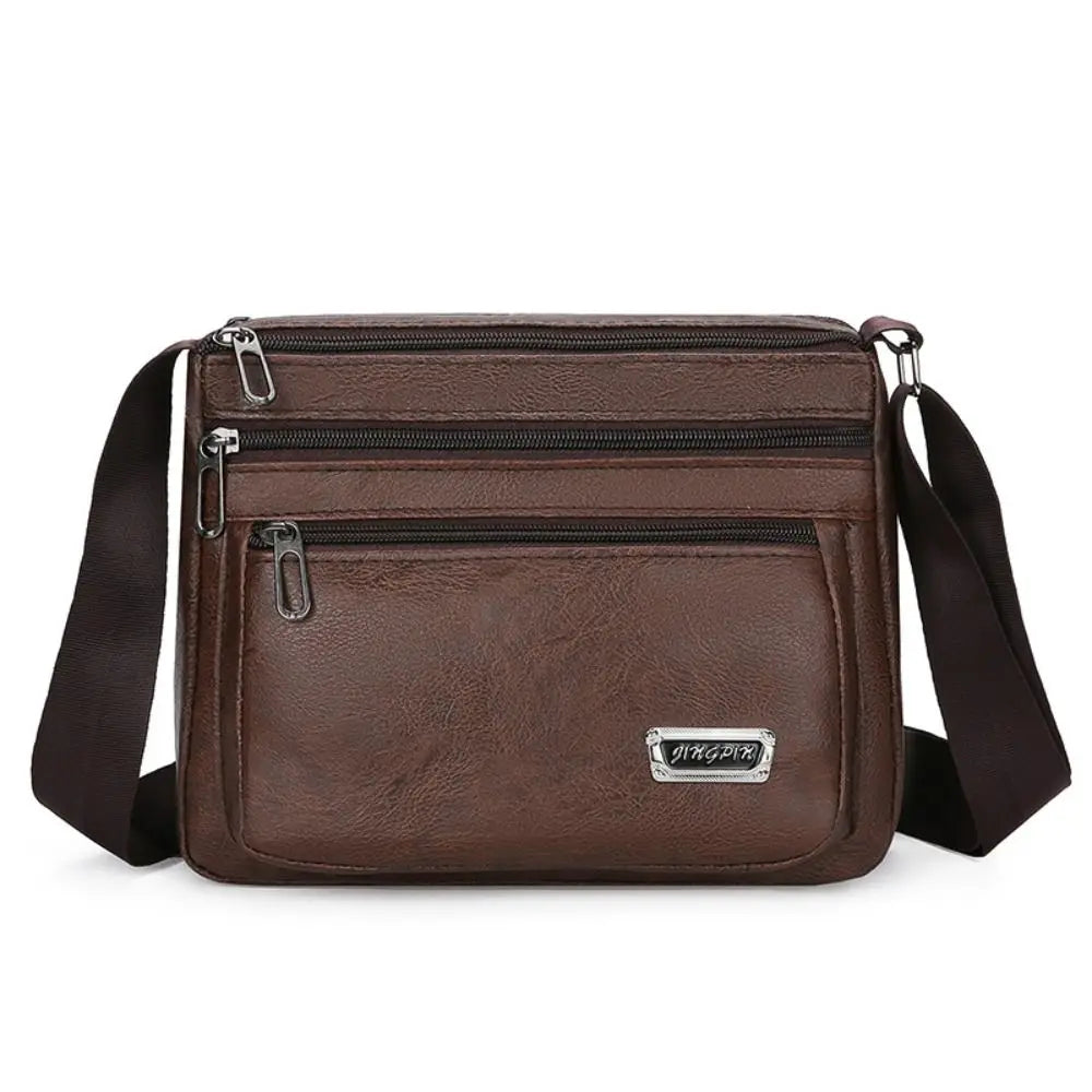 Amblot Dark Brown Men soft leather crossbody bag