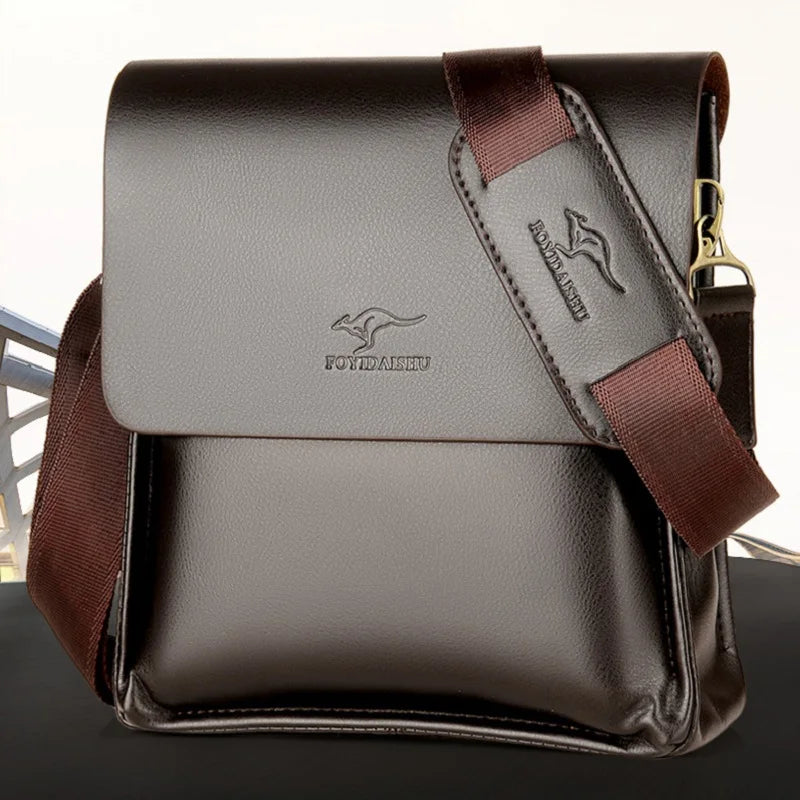 Amblot Dark Brown Sleek leather crossbody bag