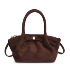 Amblot Dark Brown (Small) Minimal suede tote bag