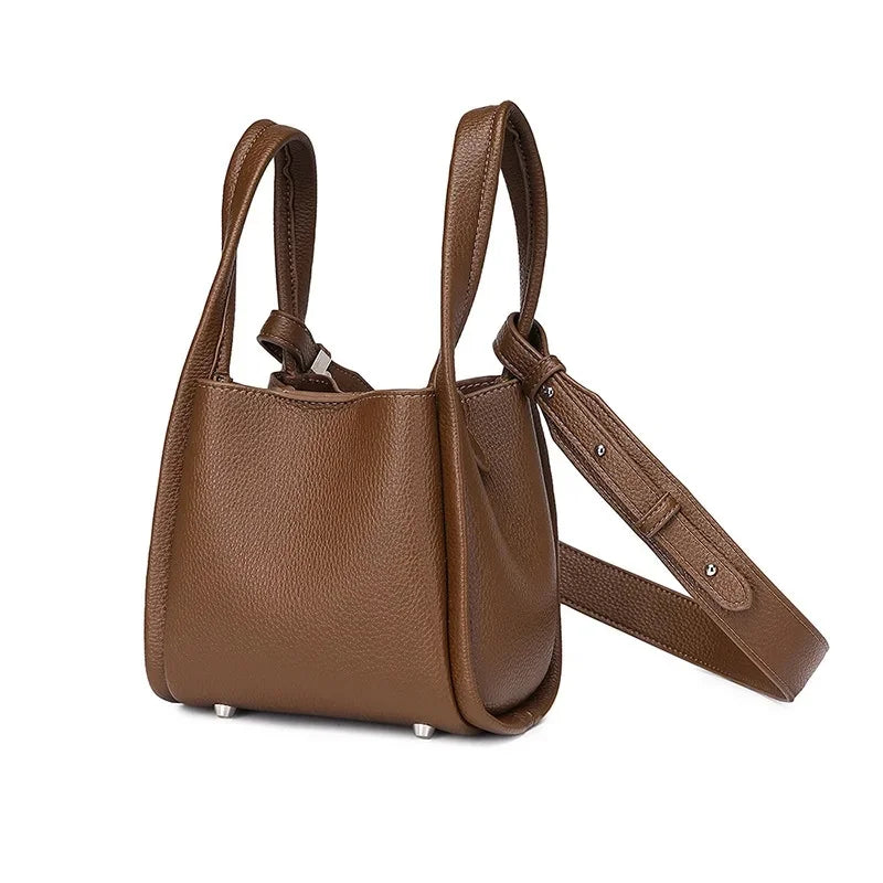 Amblot Dark brown Square leather shoulder bag
