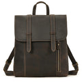 Amblot Dark Brown Structured leather rucksack backpack