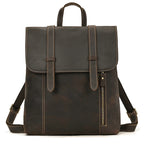 Amblot Dark Brown Structured leather rucksack backpack