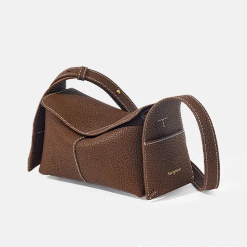 Amblot Dark Brown Trendy leather shoulder bag