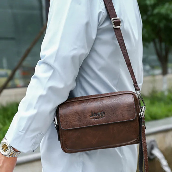Amblot Dark Brown Vintage leather crossbody bag