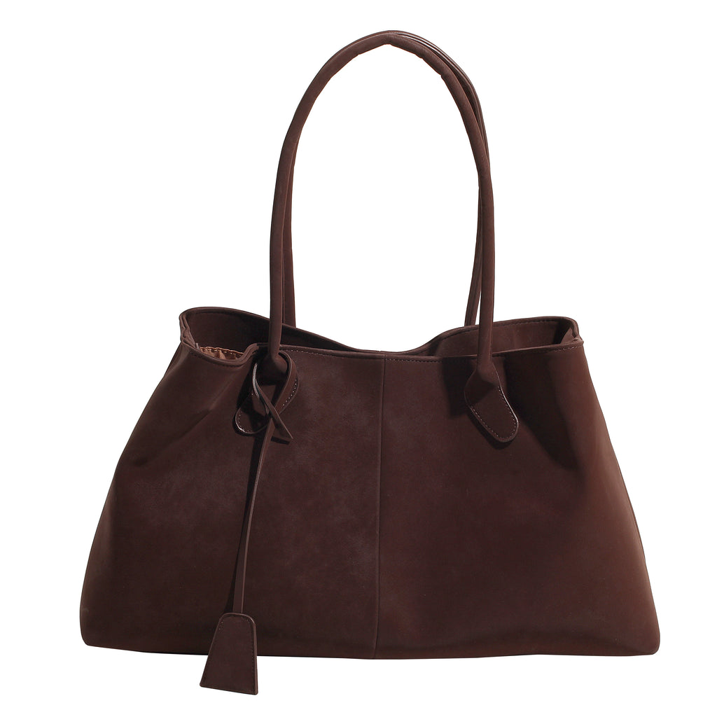Amblot Dark Brown Weekend suede tote bag