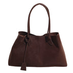 Amblot Dark Brown Weekend suede tote bag