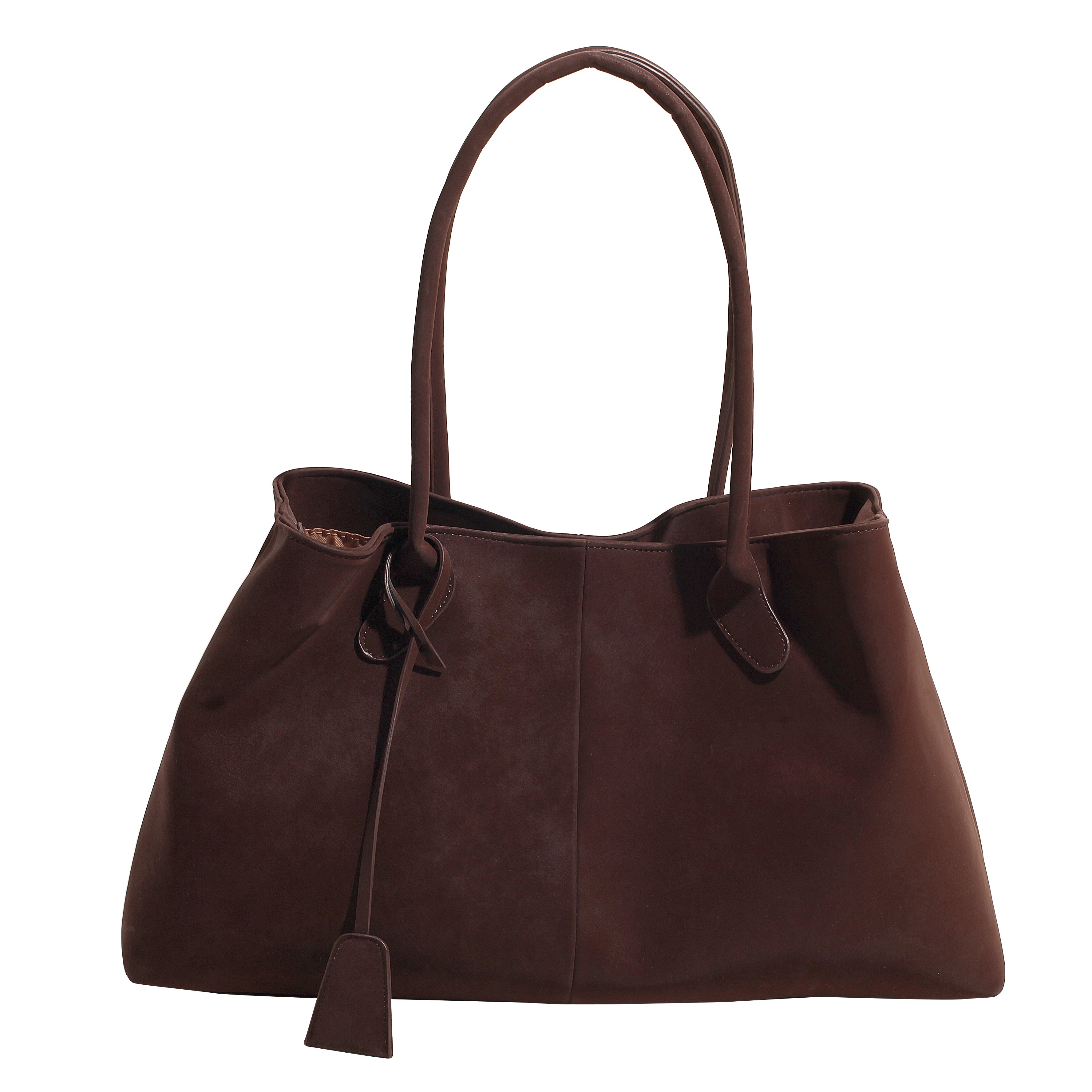 Amblot Dark Brown Weekend suede tote bag