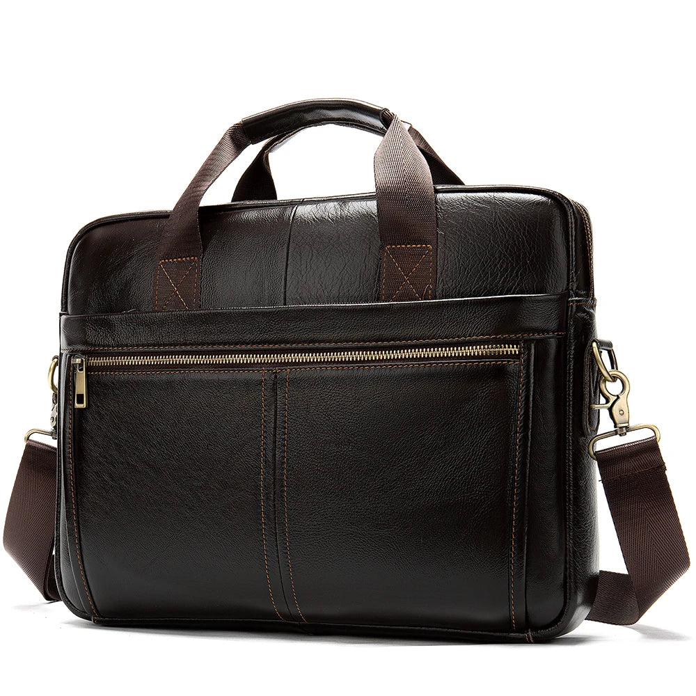 Amblot Dark Coffee (14 inch) Stylish leather executive briefcase