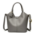 Amblot Deep Gray Leather shoulder handbag