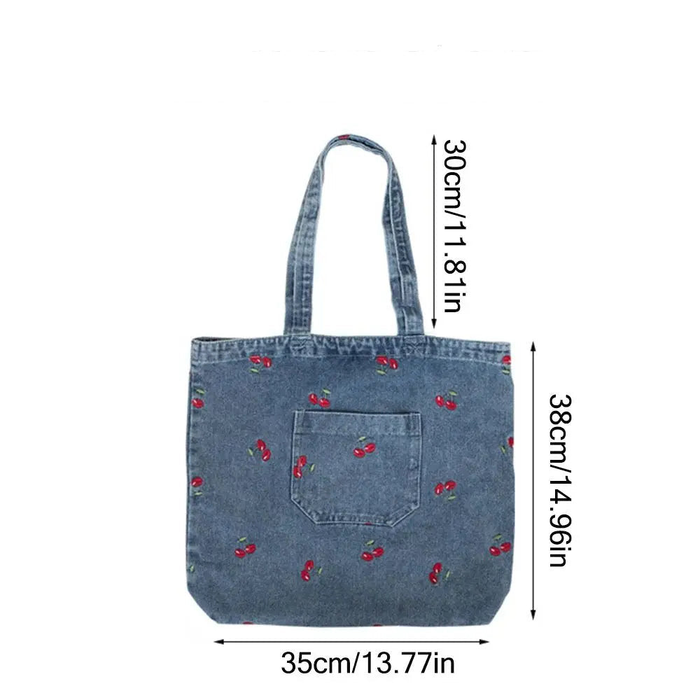 Amblot Denim tote bag with embroidery