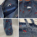 Amblot Denim tote bag with embroidery