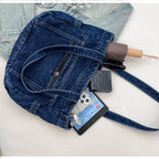 Amblot Denim tote bag with front pocket